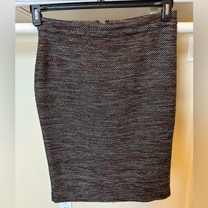 Ann Taylor Black and Brown Tweed Pencil Skirt